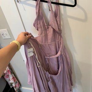 Purple open back free people dress